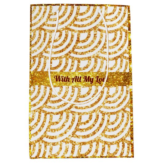 Wave Gold Sun Glitter Boho Popular Collectie Medium Cadeauzakje (Voorkant)