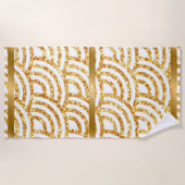 Wave Gold Sun Glitter Boho Popular Collectie Strandlaken (Voorkant)