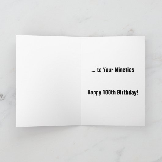 Wave Goodbye to your Nineties - Happy 100th! Kaart (Binnen)