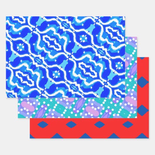 Wave gradient digital background inpakpapier vel (Set)