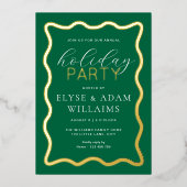 Wave Green feestdag Folie Uitnodiging (Voorkant)