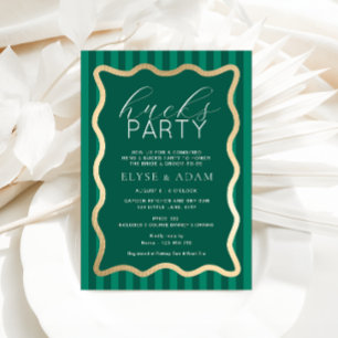 Wave Green Stripe Hucks Party Uitnodiging