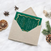 Wave Green Stripe kerstfeestdag Folie Uitnodiging