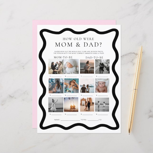 Wave Hoe oud waren mam en pap fotospel (Voorkant / Achterkant in situ)