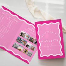 Wave Hot Pink Baby shower Game Boekje