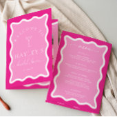 Wave Hot Pink Vrijgezellenfeest spel en menu boekj