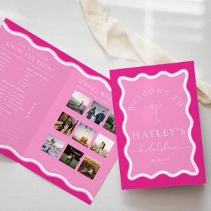 Wave Hot Pink Vrijgezellenfeest spel en menu boekj