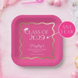 Wave Hot Roze Afstudeerfeest Welkom Papieren Bordje