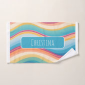 Wave kleurrijke aangepaste gepersonaliseerde patro bad handdoek (Handdoek)