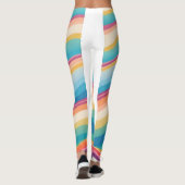 Wave kleurrijke aangepaste gepersonaliseerde patro leggings (Achterkant)