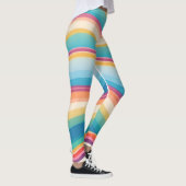 Wave kleurrijke aangepaste gepersonaliseerde patro leggings (Rechts)