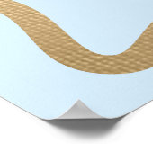 Wave Licht Blauw Goud Afstudeerfeest Welkom Poster (Hoek)