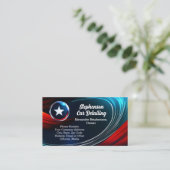 Wave Logo Patriotic Red White Blue Star Aannemer Visitekaartje (Staand voorkant)