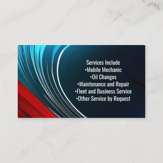 Wave Logo Patriotic Red White Blue Star Aannemer Visitekaartje (Achterkant)