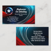 Wave Logo Patriotic Red White Blue Star Aannemer Visitekaartje (Voorkant / Achterkant)