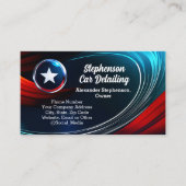 Wave Logo Patriotic Red White Blue Star Aannemer Visitekaartje (Voorkant)