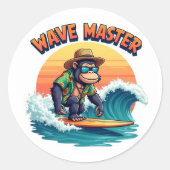 Wave Master 🦍 Gorilla Surf Zomer Sticker (Voorkant)