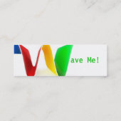 "Wave Me"-kaart Mini Visitekaartje (Achterkant)