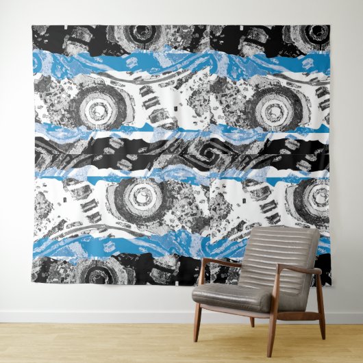 Wave Mechanism – Abstract Extra-Large Tapestry Wandkleed (In Situ (horizontaal))