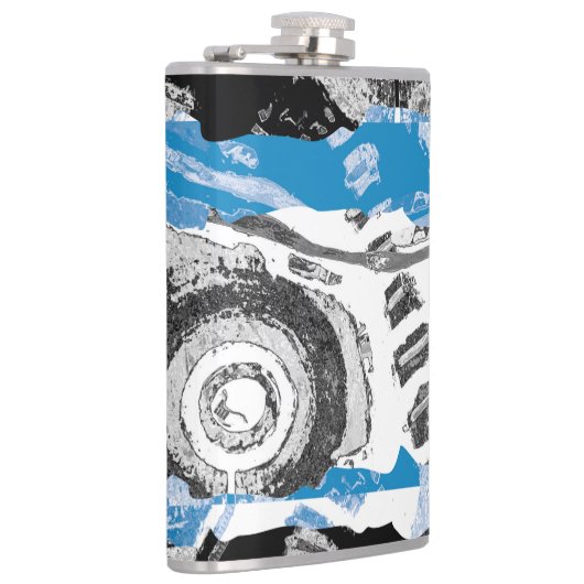 Wave Mechanism – Custom Vinyl Wrapped Flask  Heupfles (Rechts)