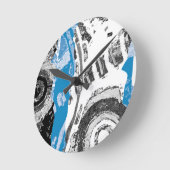 Wave Mechanism – Custom Wall Clock (10.75", Round Ronde Klok (Hoek)