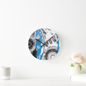 Wave Mechanism – Custom Wall Clock (10.75", Round Ronde Klok (Huis)
