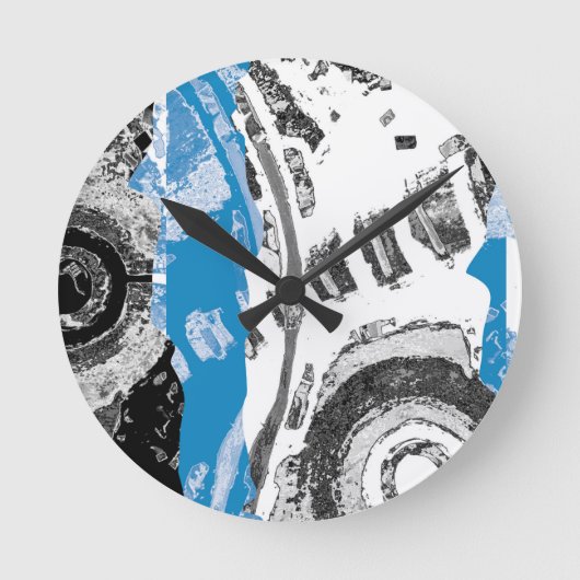 Wave Mechanism – Custom Wall Clock (10.75", Round Ronde Klok (Voorkant)