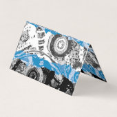 Wave Mechanism Horizontal Tent Fold Business Card Visitekaartje (Achterkant)