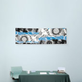 Wave Mechanism Symmetrical  Abstract Vinyl Banner (Beurs)