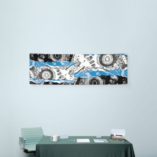 Wave Mechanism Symmetrical  Abstract Vinyl Banner (Beurs)
