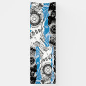 Wave Mechanism Symmetrical  Abstract Vinyl Banner (Verticaal)