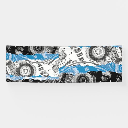 Wave Mechanism Symmetrical  Abstract Vinyl Banner (Horizontaal)