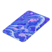 Wave, Mermaid, Fantasy Art Asian Girl, Blue & Pink Magneet (Linkerzijde)