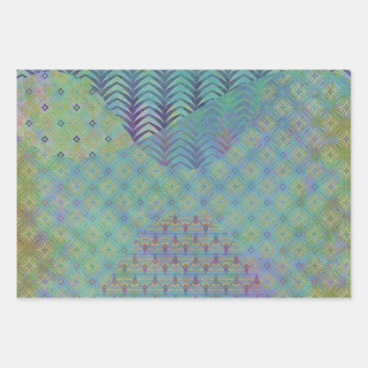 Wave Mixed Media Tri-Pattern Set van inpakpapier (Voorkant 3)
