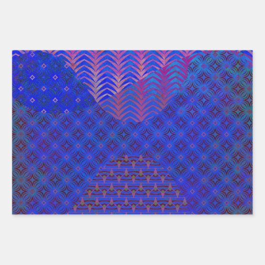 Wave Mixed Media Tri-Pattern Set van inpakpapier (Voorkant 2)