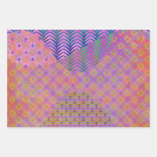 Wave Mixed Media Tri-Pattern Set van inpakpapier (Voorkant)