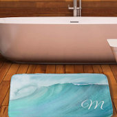 Wave Ocean Aqua Beach Blauw Modern Scene Badmat
