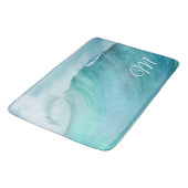 Wave Ocean Aqua Beach Blauw Modern Scene Badmat (Gekanteld)