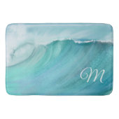 Wave Ocean Aqua Beach Blauw Modern Scene Badmat (Voorkant)