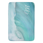 Wave Ocean Aqua Beach Blauw Modern Scene Badmat (Voorkant Verticaal)