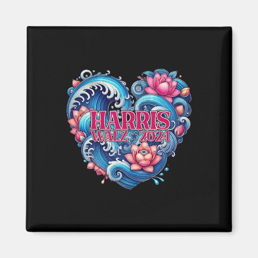 Wave of Blue Lotus voor Kamala Funny Magneet (Voorkant)