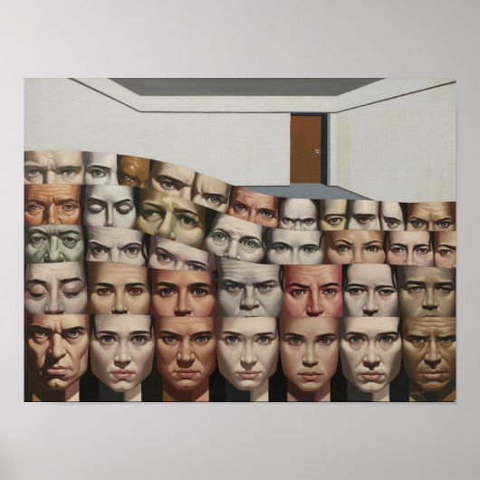 "Wave of Faces" Design Print Poster Muurkunst (Voorkant)
