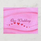 Wave of Red Hearts bruiloft uitnodiging Briefkaart (Voorkant)