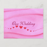 Wave of Red Hearts bruiloft uitnodiging Briefkaart