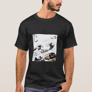 Wave of Shadows Hokusai ontmoet Halloween T-Shirt