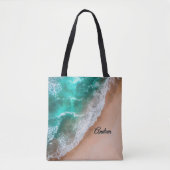 Wave on Sandy Beach Persoonlijk Tote Bag (Voorkant)