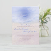 "Wave On the Sand" Wedding Invitation Kaart (Staand voorkant)