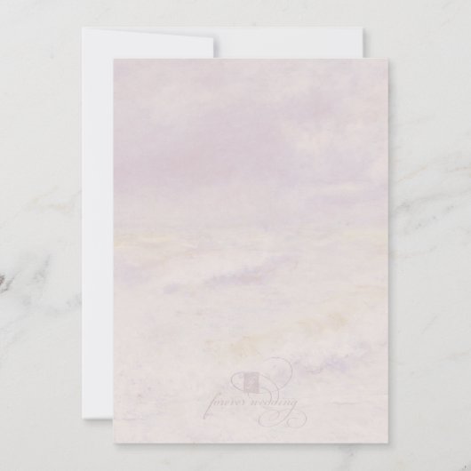 "Wave On the Sand" Wedding Invitation Kaart (Achterkant)