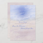 "Wave On the Sand" Wedding Invitation Kaart (Voorkant / Achterkant)