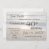 Wave op Sunset 40th Birthday Party Invitation Card Kaart (Achterkant)